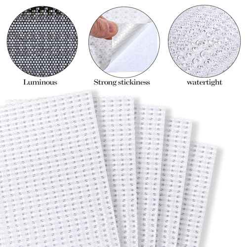7 Sheets Reflective Stickers,12 x 8 inch Dot Reflective Stickers, Night Warning Reflection Tape, Waterproof Reflections Paper for Bikes, Cars, Mailbox