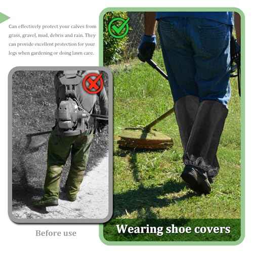 2 Pcs Lawn Care Leg Gaiters,Adjustable Leg Waterproof Hiking Gaiters for Snow,Garden Trimming Weed Eater Leg Chaps