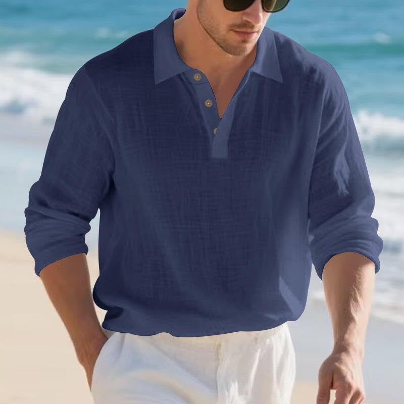 Regine Switzerland Casual Linen Blend Shirt - Solid White Long Sleeve for Men | Perfect for Spring & Autumn