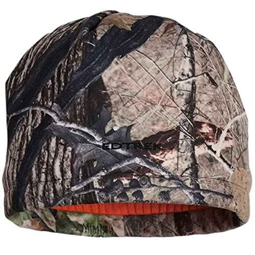 EDTREK Waterproof and Windproof Camo Beanie - Timber and Blaze Orange Camo Performance Hunting Hat