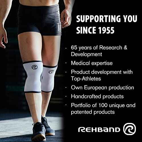Rehband Open Patella Knee Brace 5mm Neoprene, Supportive Knee Sleeve with Patella Support, Knee Protection for Strength Training, Jogging & Fitness, Colour:Black - 1 Pair, Size:X-Small