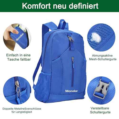 Ultralight 20L Foldable Backpack, Multi-Pocket Design, Compact to Palm-Sized, Ideal for Hiking, Travel & Daily Use