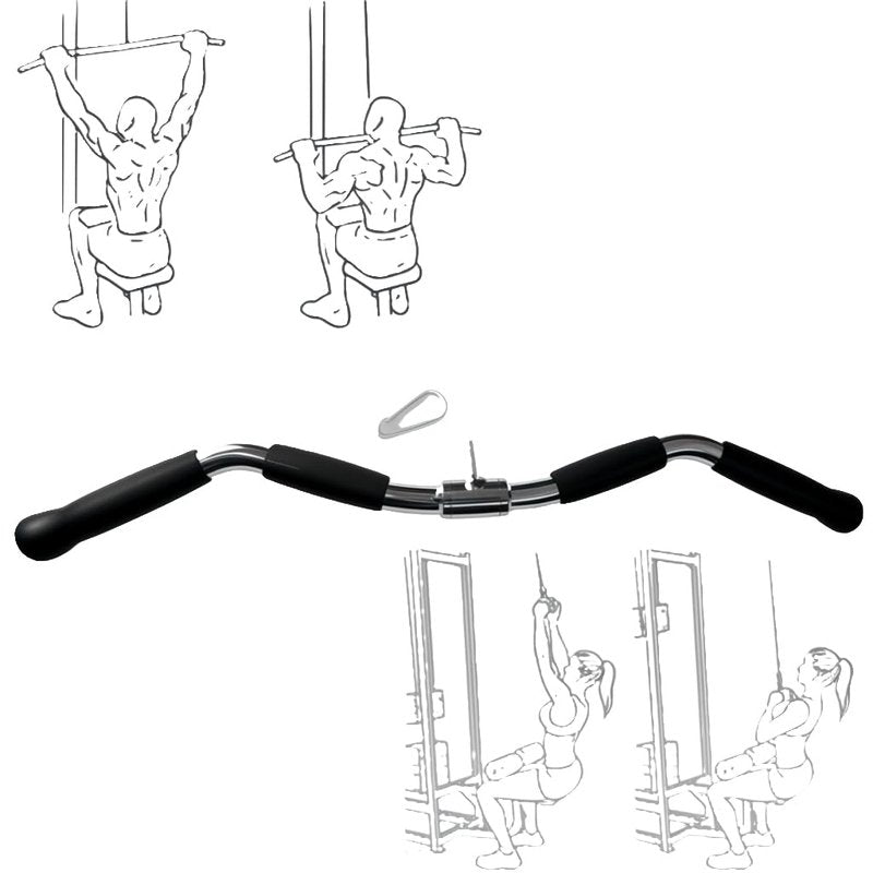 yuhqc Revolving Lat Pulldown Bar for Cable Machine, 29" Straight Bar with Rubber Grip - Tricep Press Down, Curl & Back Exercise Attachment for Home Gym, Pulley System & Functional Trainer(29 Inch)