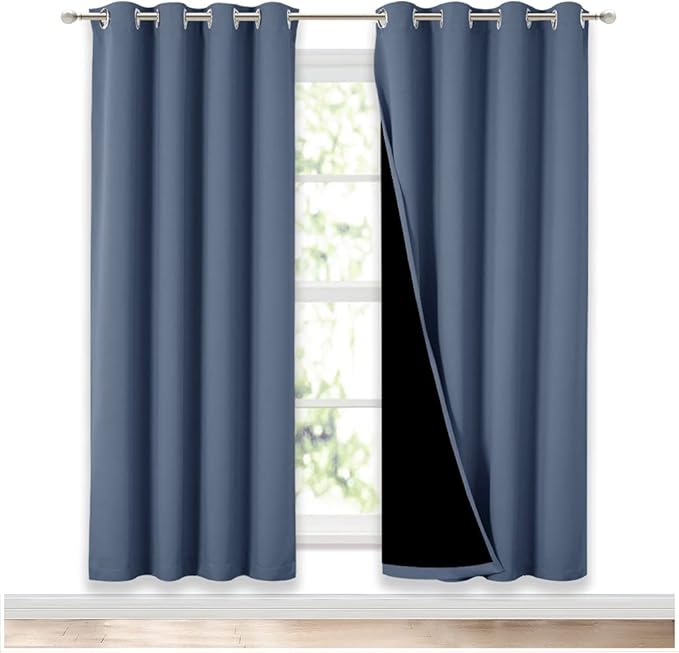 NICETOWN Full Shade Curtain Panels 72 inches Long, Pair of Energy Smart & Noise