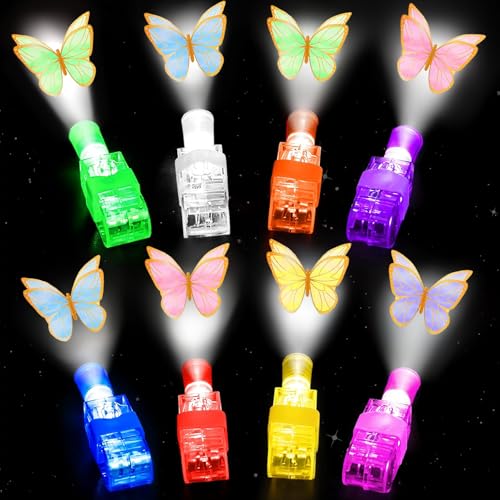 30PCS Butterfly Finger Lights Light Up Butterfly Theme Party Supplies for Birthday Goodie Bags Stuffers Butterfly Themed Party Decorations