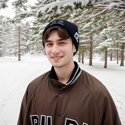 Fashion Beanie for Men Beanies Women,Warm Winter Hats for Men Embroidery Unisex Knit Hat Skull Cap