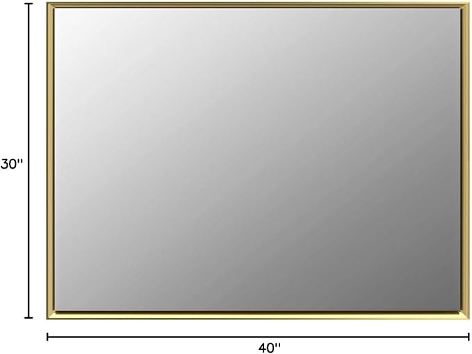 40 x 30 Gold Bathroom Mirror, Brushed Gold Beveled Bathroom Mirror,