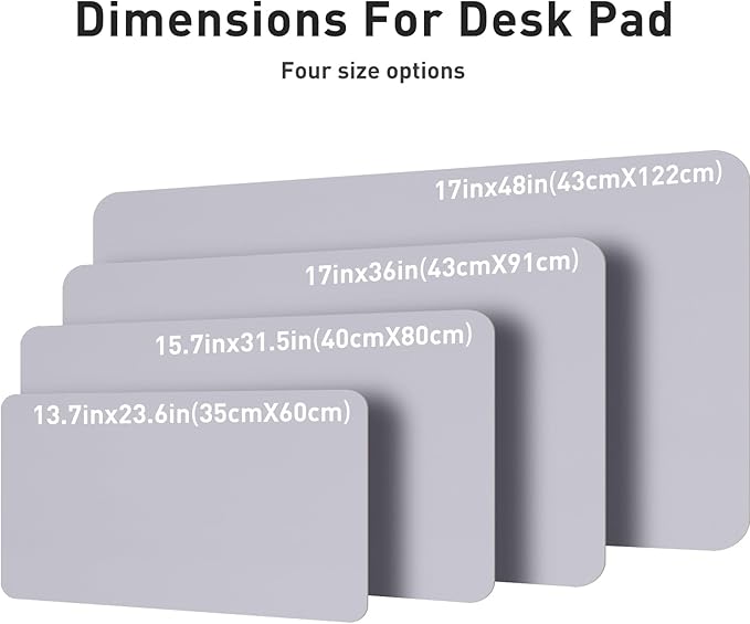 Aothia Large PU Leather Desk Pad Protector - Non-Slip Mouse Pad & Writing Mat for Office/Home, Waterproof, Easy to Clean (36" x 17", Smoky Lavender)