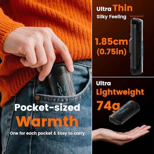 Hand Warmers Rechargeable, 2-Pack Portable Electric Pocket Heaters with 3 Heating Settings (95-130¡ÆF) & Fast Heating for Golf, Camping, Hunting, Gifts for Men Women
