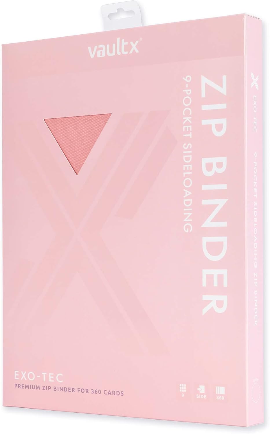 Vault X 9 Pocket Trading Card Zip Binder - Premium Exo-Tec Material, Holds 360 Cards, Pink