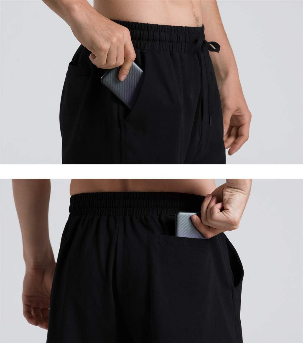 Skiennix Men's Lounge Shorts - Loose-Fit Jersey with Deep Pockets for Running & Training