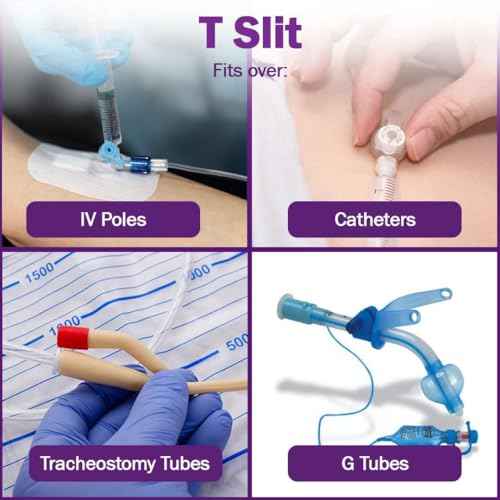 Split Gauze Sponges 4x4 Sterile - 1 Pack of 50 6 Ply Feeding Tube Pads - Drain Sponges for Catheters, IVs, Tracheostomy, and G Tubes