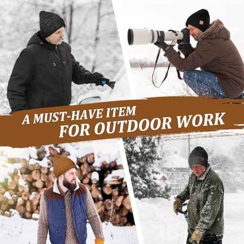 Fashion Knit Beanies Hats, Men Women Warm Beanie for Winter, Fleece Lined Beanie, Thermal Thick Snow Skull Cap
