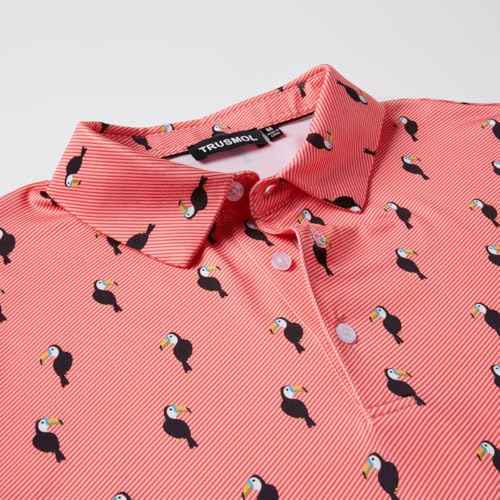 Golf Shirts for Men Dry Fit Performance Print Short Sleeve Moisture Wicking Golf Polo Shirts