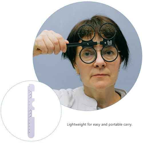 2Pcs White Pd Ruler Pupil Measurement Tool, Measuring Tool, Pupil Distance Meter Eye Ophthalmic, Distance Ruler, for Prescription Eyeglasses with Eye Care Tip