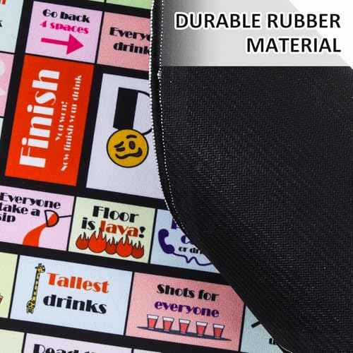 Drinking Board Games for Adults, Rubber Mat Drinking Board Game, Funny Party Interactive Drinking Games for Game Night, Birthday, Family Play or Any Occasion, Age 21+, 2-8 Players