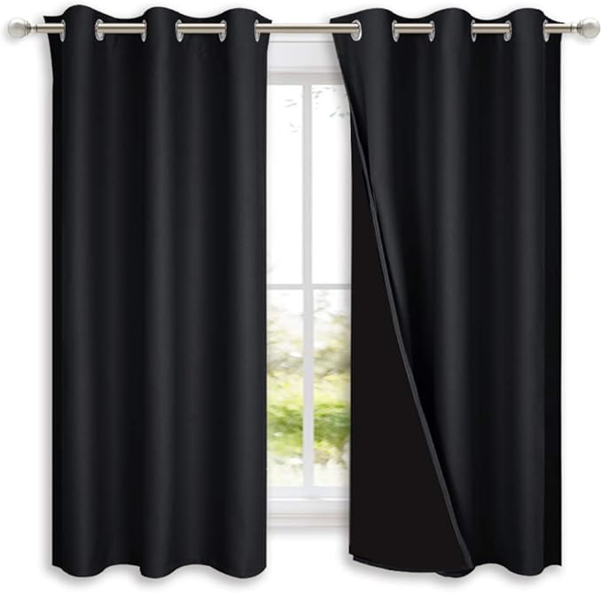 NICETOWN Complete 100% Blackout Curtain Set, Thermal Insulated & Energy