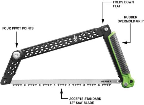 Gerber Freescape Folding Camp Saw - 12" Blade for Hiking, Backpacking & Pruning