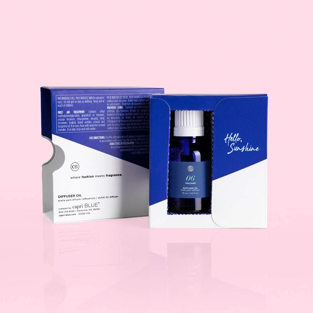 Capri Blue Diffuser Oil Refill - Premium Fragrance Oil - Use with Electric or Ultrasonic Diffusers for Home - Long Lasting Sugared Citrus Scent (Volcano, 0.5 fl oz)