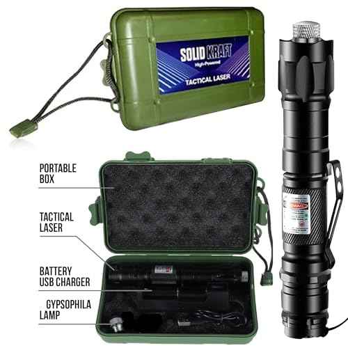 HITEKK High Power Green Laser Pointer | Tactical Green Laser Pointer | Single Press On/Off Tactical Lazer Pointer | Rechargeable Long Range Lazer Pointer and Carrying Case