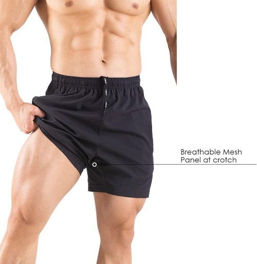 Gaglg Men's Running Shorts - Quick Dry Athletic Gym Shorts with Zipper Pockets | 5-Inch 2-Pack