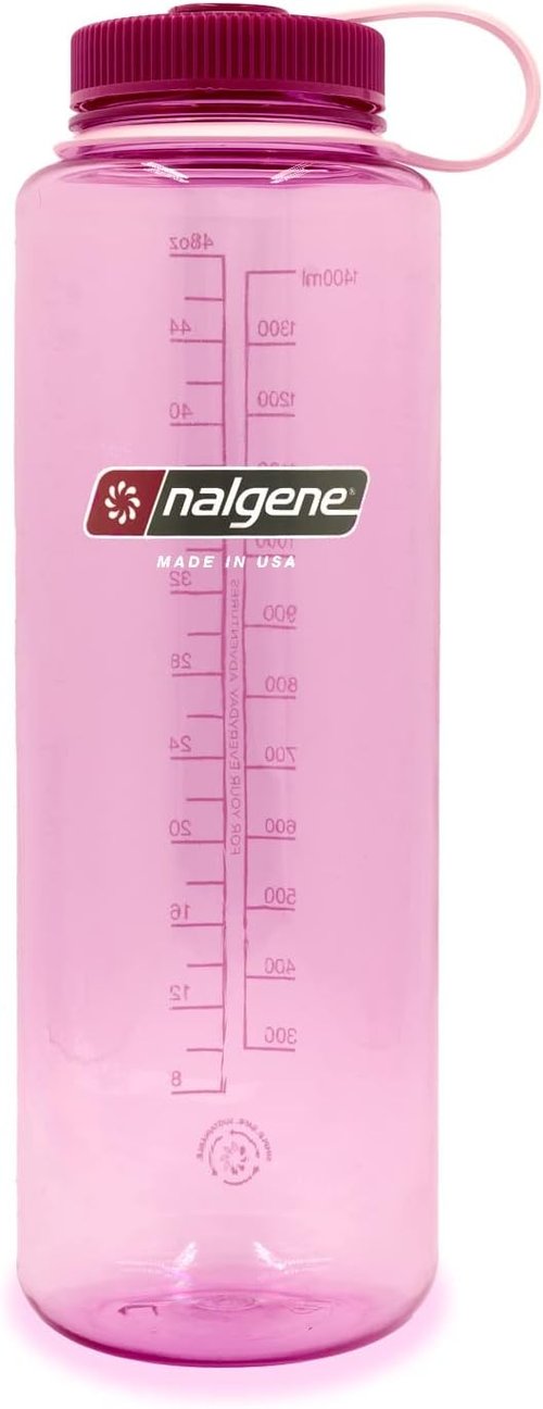 Nalgene Sustain Tritan BPA-Free Water Bottle Made with Material Derived from 50% Plastic Waste (using ISCC certified mass balance), 48 OZ, Wide Mouth, Cosmo