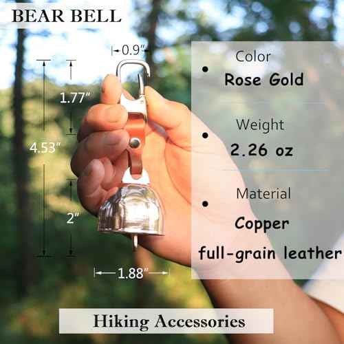 Loud Bear Bell with Silencer | Hiking Accessories | Emergency Whistle & Copper Bell for Hiking, Backpacking, Survival, Biking, Fishing, Climbing, Camping
