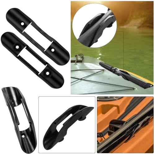 3 Pack Kayak Paddle Holder Clip Deck Track Mount Keeper with Screws Shaft Clamp Snap Bracket for Canoe Boat Oars Raft Surfing Fishing