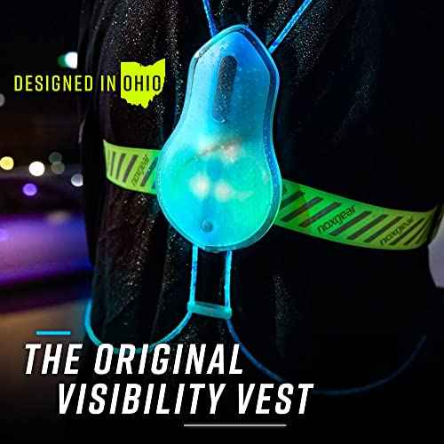 noxgear Tracer2 Multicolor Light Up and Reflective Running Vest | Rechargeable, Ultra-bright Running Lights for Runners