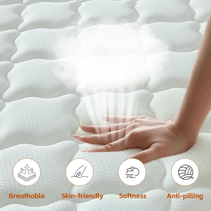 12 Inch Queen Memory Foam Hybrid Mattress in a Box - Comfort & Support, Pressure Relief, Breathable - Ideal for Side/Back/Stomach Sleepers, Easy Setup