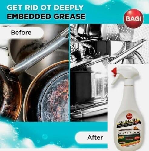 Bagi SHUMANIT - 16.9 Oz Cold Grease Remover. Spray for The immediate Removal of Stubborn and Burnt fats/Grease: 12Pk