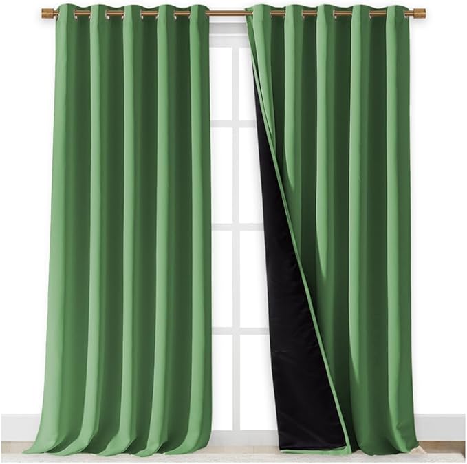 NICETOWN 100% Blackout Blinds, 70 inches x 108 inches, Forest Green, Laundry