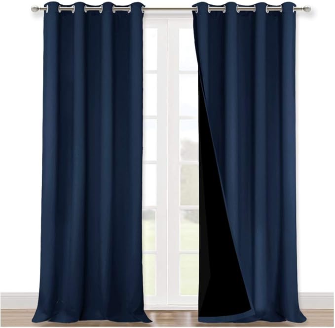 NICETOWN Full Shading Curtains 90 inches Long 2 Panels Set