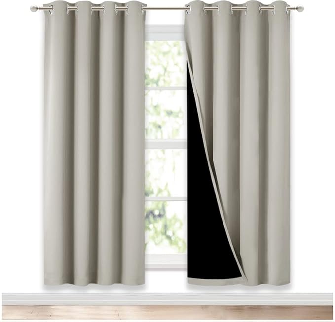 NICETOWN 100% Blackout Window Curtain Panels, Full Light Blocking Drapes
