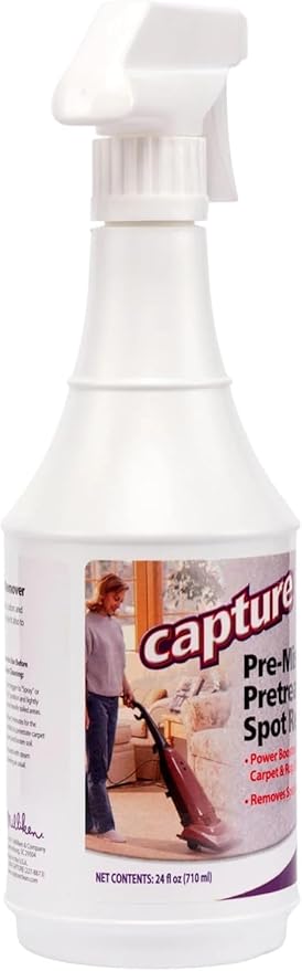 Capture Pre-Mist Soil Release for Carpet Dry Cleaner - Carpet Cleaning Pre Spray - Loosen Juice, Coffee & Wine Spill and Tough Rug Stains Eliminator - Multi-Purpose Cleaning Essentials - 24oz (2 Pack)