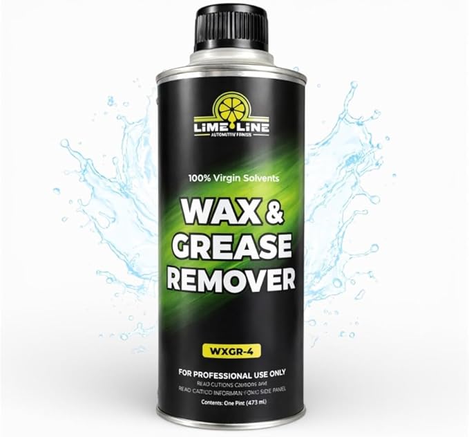 LiME LiNE Wax and Grease Remover – Multi-Surface Paint Prep Cleaner for Auto Body, Metal, Plastic, Fiberglass – Fast-Drying Solvent Degreaser Removes Wax, Tar, Adhesive & Contaminants (1 Pint)