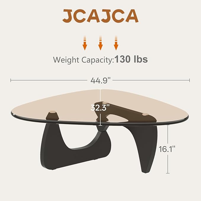 Coffee Table for Living Room Mid Century Modern Center Small Table, Black Brown(45 Inch)