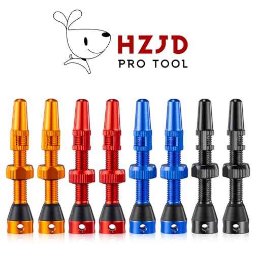 HZJD 2PCS Tubeless Valves, Black, Alloy Presta Valve Stem, Integrated Core Removal Tool(44 mm)