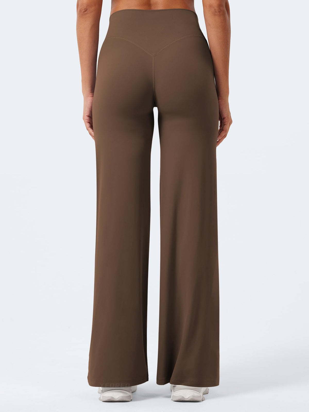 YEOREO Workout Leggings Womens No Front Seam Straight Leggings 31.5" Thin Fleece High Waist Buttery Eddiy Gym Yoga Pants Brown M