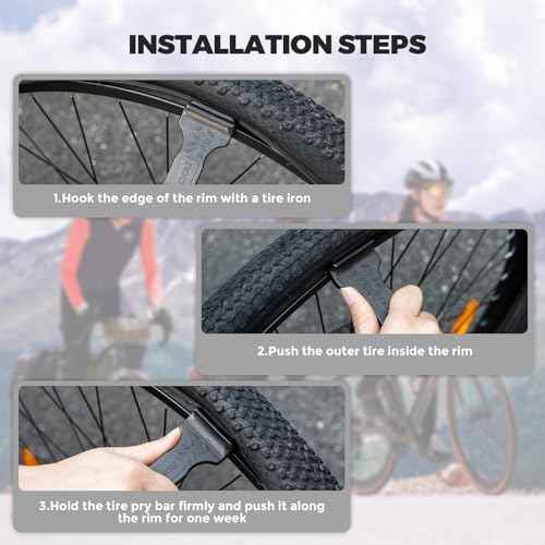 ROCKBROS Bike Tire Lever Tire Removal Tool Quick and Easy Tire Removal and Installation for Road or Mountain Bike Tires,Pack of 1,Black