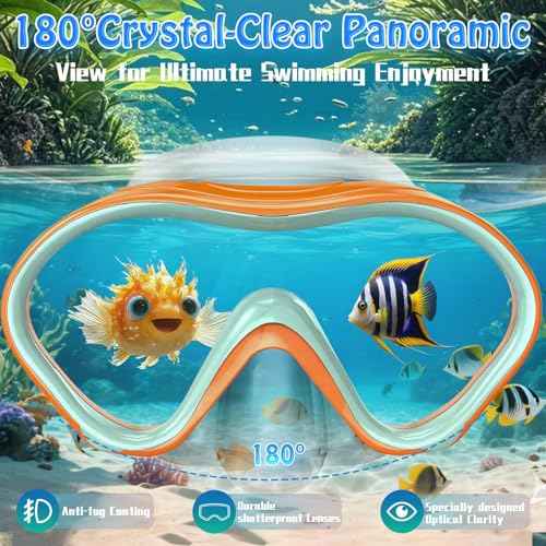 Kids Swim Goggles with Nose Cover -Diving Mask Leak-Proof Design for Boys Girls Ages 5-15 | Anti-Fog & UV Protection Swimming Glasses