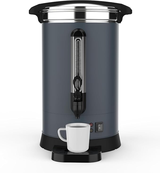 Large Commercial Coffee Urn 80 Cup/12L Coffee Dispenser,3.2Gal Stainless Steel Electric Coffee Maker with Double Wall Insulation, Hot Beverage & Water Dispenser