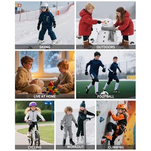 beautyin Thermal Underwear for Kids Athletic Thermals Top and Bottom Set Boys Girls Long Johns Set Winter Base Layer