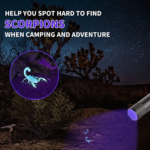 10 Pcs UV Black Light Flashlights Bulk, 9 Led 395-400nm Mini Blacklight Handheld Portable Torch Pet Urine Detector for Bed Bug, Hair, Dog Cat Urine and Stains Batteries Included