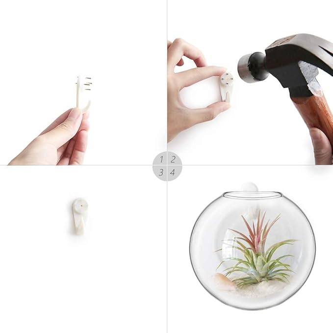 Mkono Wall Hanging Glass Terrariums Planter Oblate Flower Vase