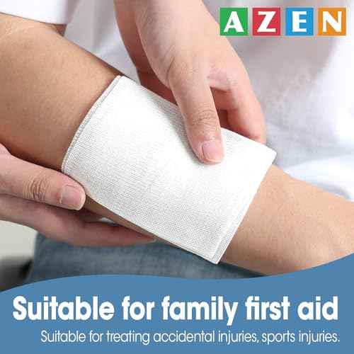 AZEN 50 Pack Sterile Gauze Pads, 3" x 4" Non Stick Gauze Pads, 8-Ply Cotton Gauze Sponges for Wound Care and First Aid, Highly Absorbent Individually Wrapped Medical Gauzes
