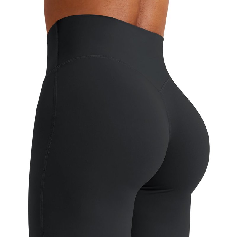 YEOREO Workout Leggings Womens No Front Seam Straight Leggings 31.5" Thin Fleece High Waist Buttery Eddiy Gym Yoga Pants Black S