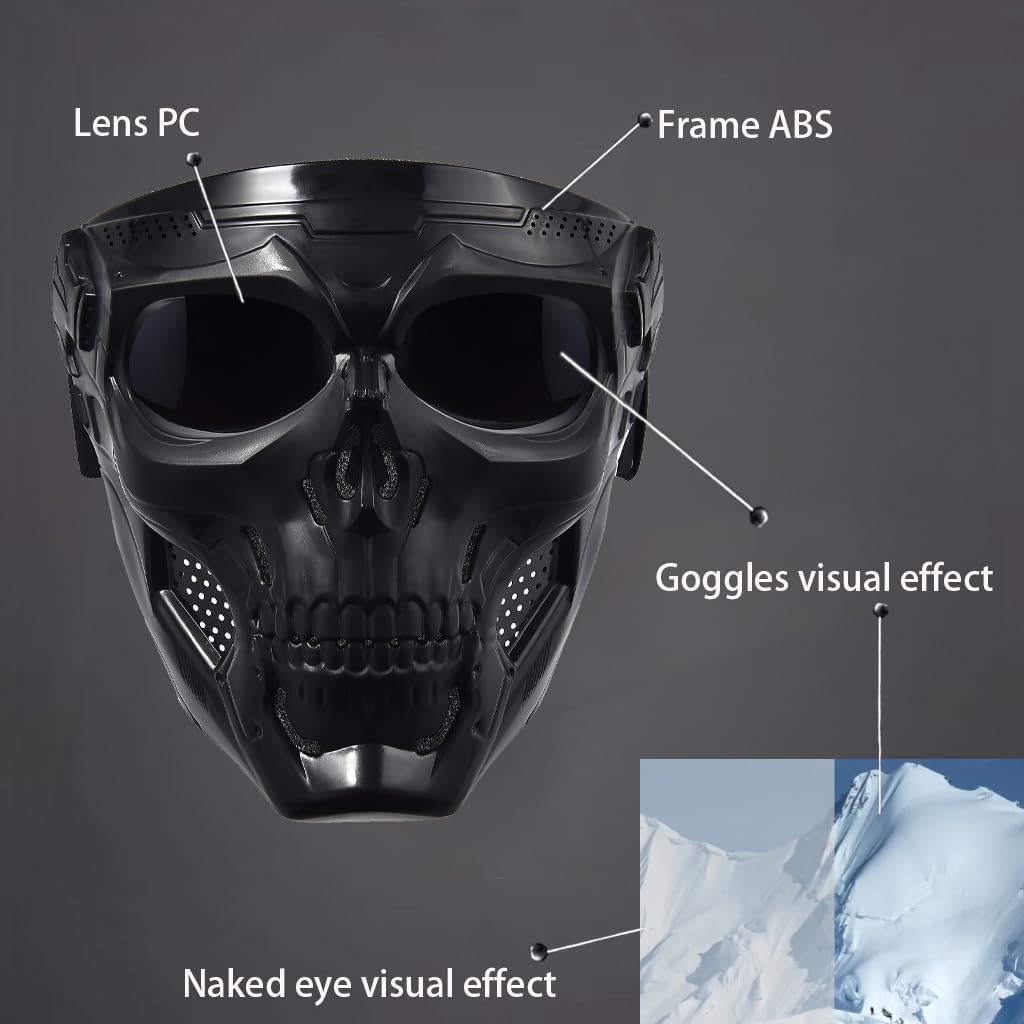 Skiennix Motorcycle Face Mask - Full Face Protection with Dirt Bike Goggles for Men & Women