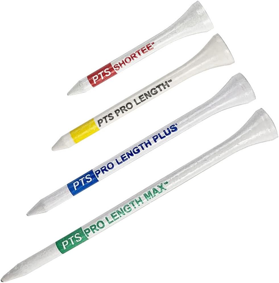 PTS Wooden Golf Tees - Durable 4-Inch Tees for Enhanced Performance | Pack of 50