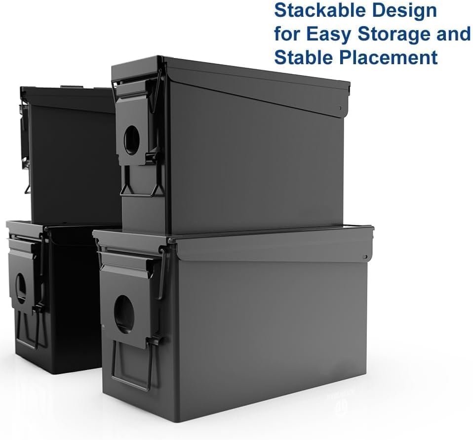 PATRON Metal Ammo Can - Waterproof Storage Box for 30 & 50 Caliber Rifle Ammunition | Black or Green